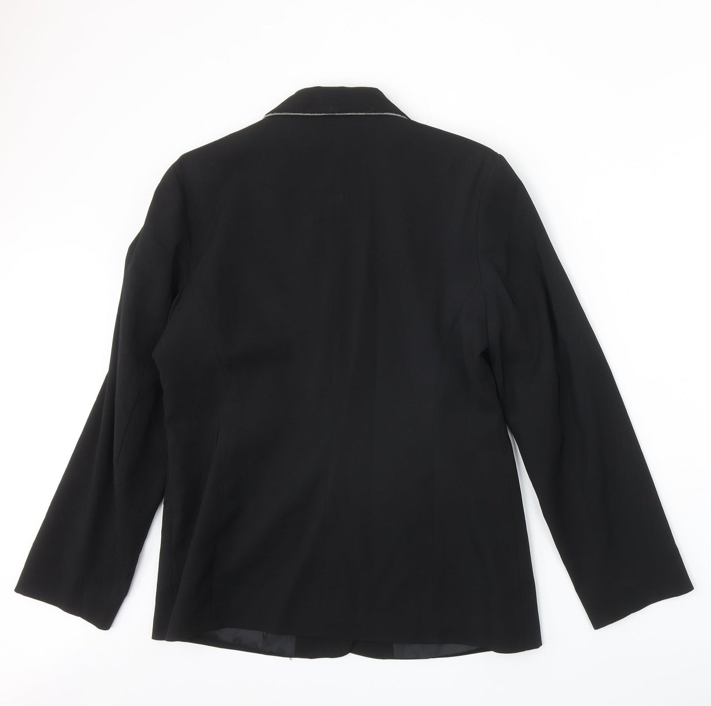 OPUS Womens Black Polyester Jacket Blazer Size 14