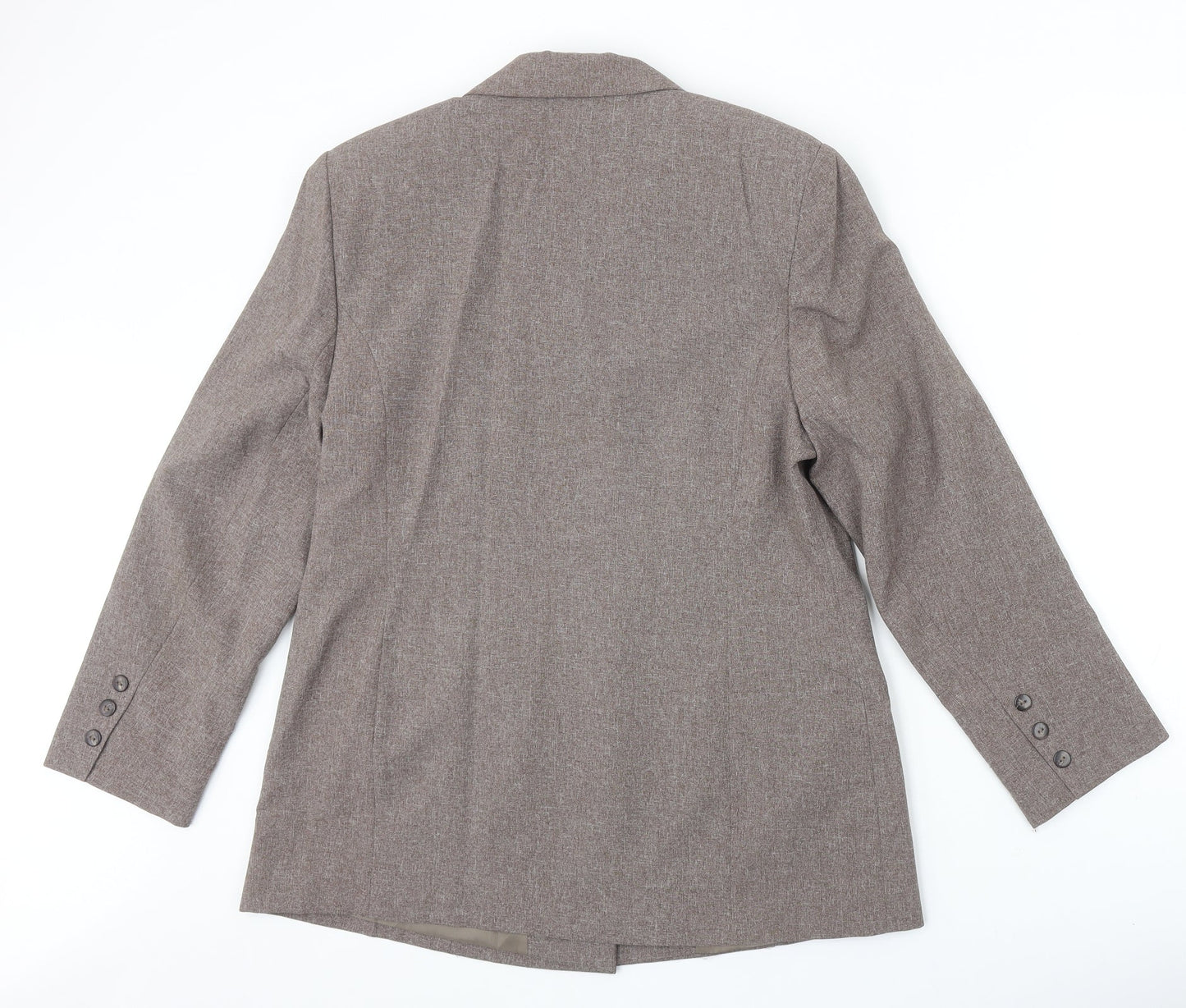 Essentials Womens Beige Polyester Jacket Suit Jacket Size 16