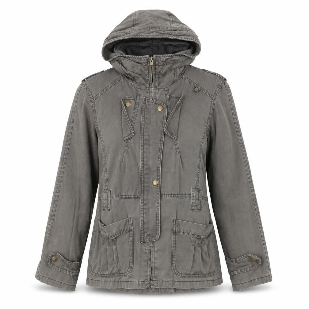 Femiculine Womens Grey Jacket Size M Zip