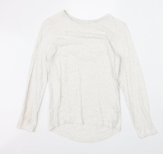 YD Girls Ivory Cotton Basic T-Shirt Size 11-12 Years Round Neck Pullover