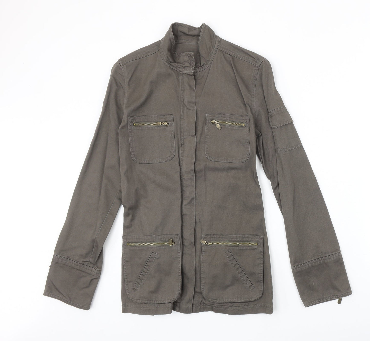 Warehouse Womens Brown Jacket Size 8 Zip
