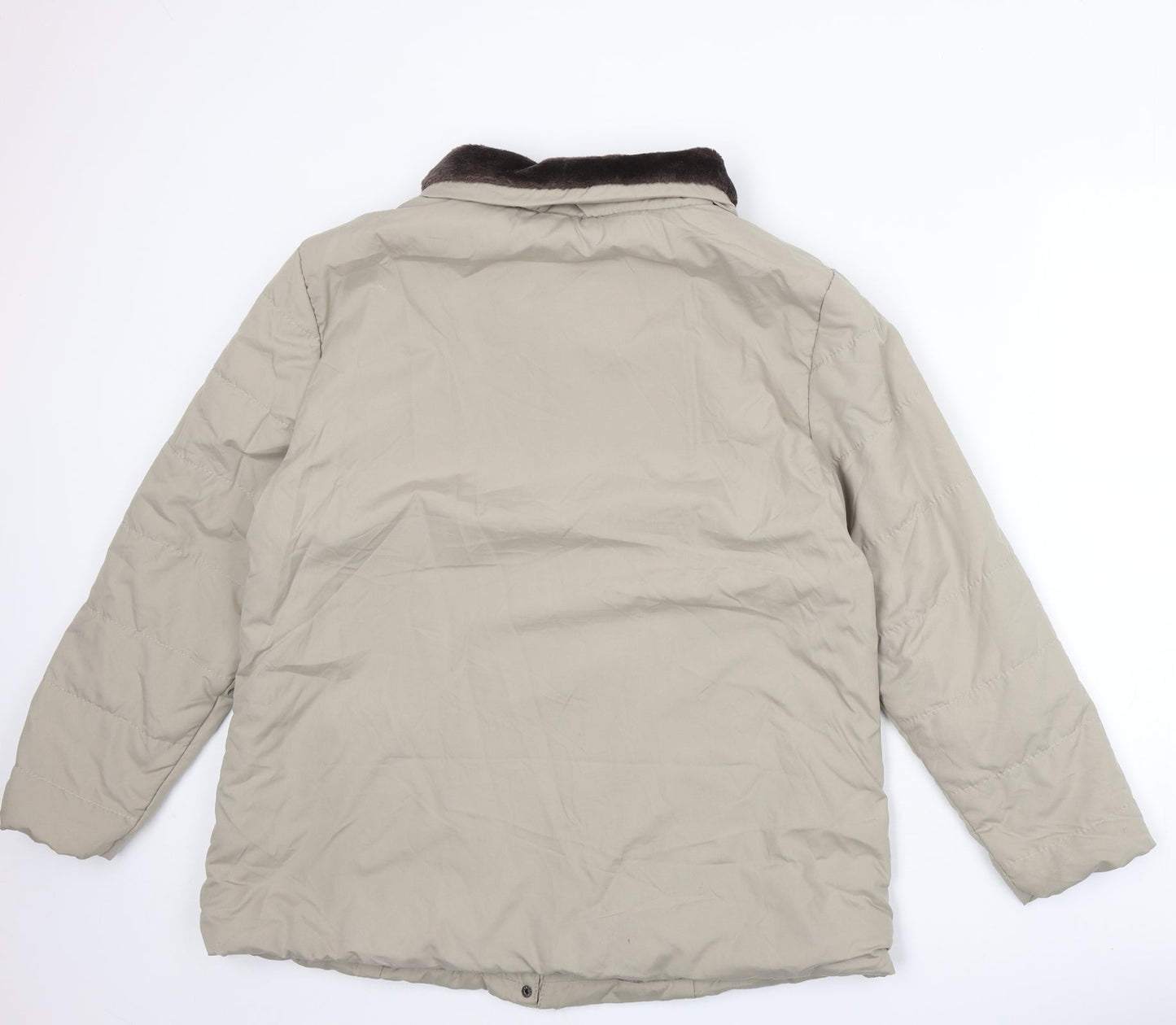Anne De Lancay Womens Beige Jacket Size L Snap