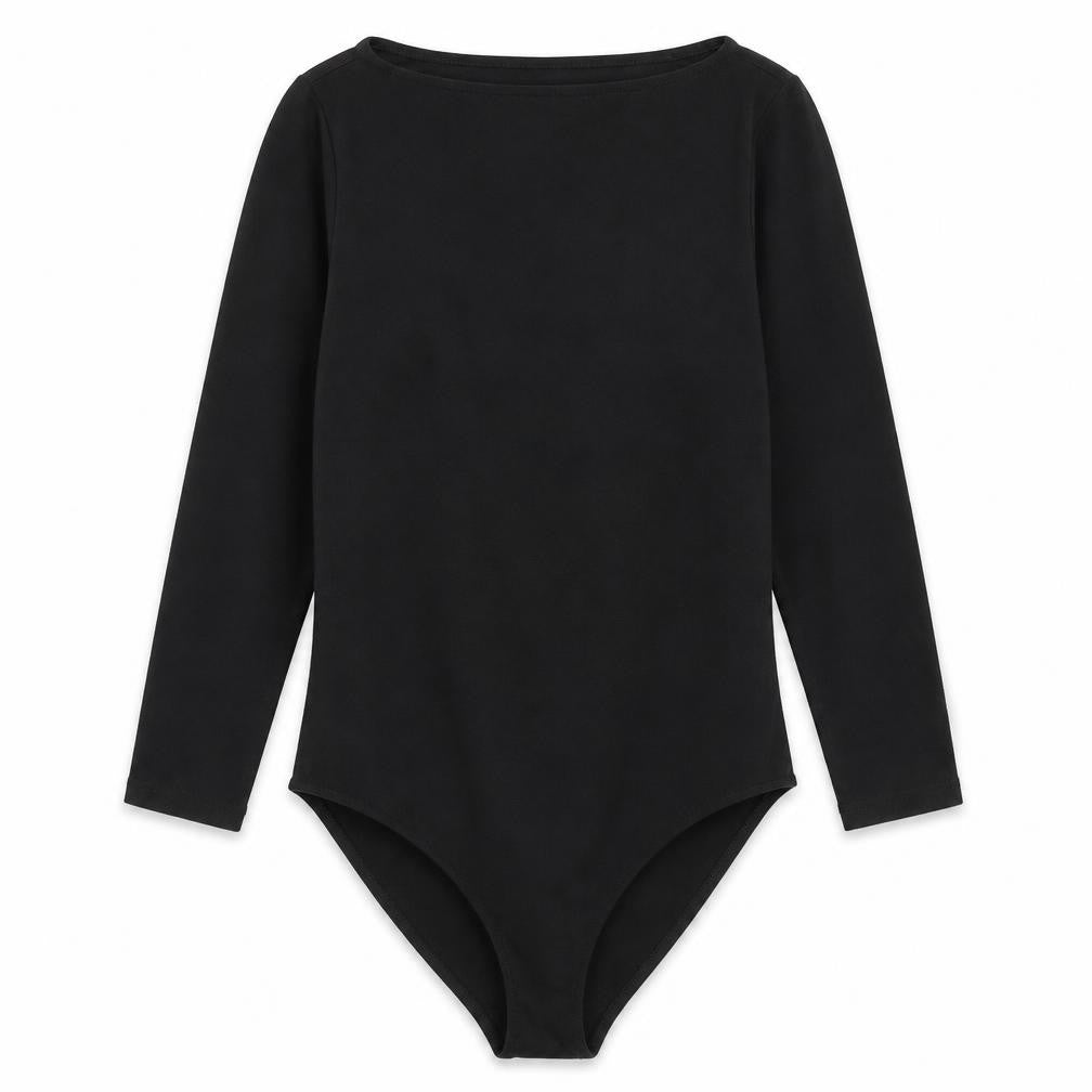 H&M Womens Black Cotton Bodysuit One-Piece Size M Snap
