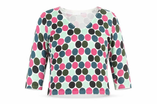 Kaliko Womens Multicoloured V-Neck Geometric Viscose Pullover Jumper Size 10