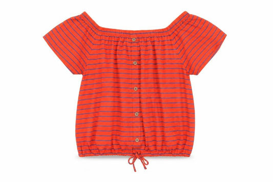 Next Womens Orange Striped Viscose Basic T-Shirt Size 10 Boat Neck