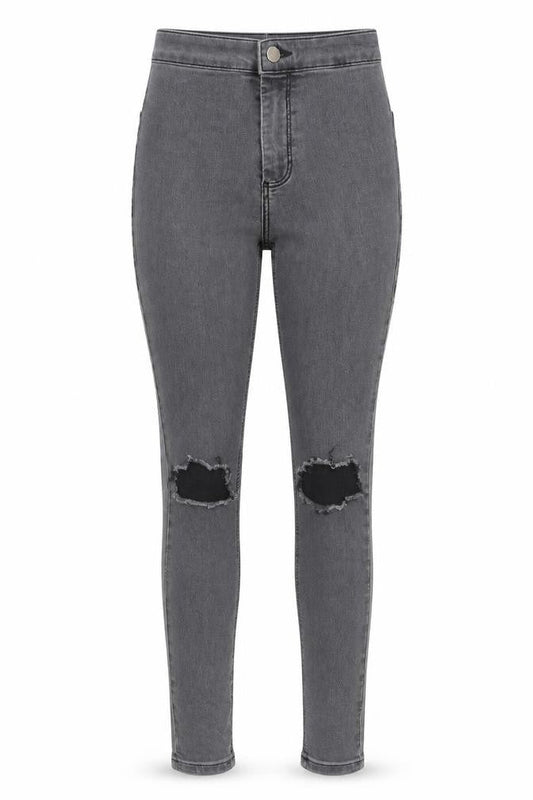 Topshop Womens Grey Cotton Jegging Jeans Size 24 in L32 in Regular Zip