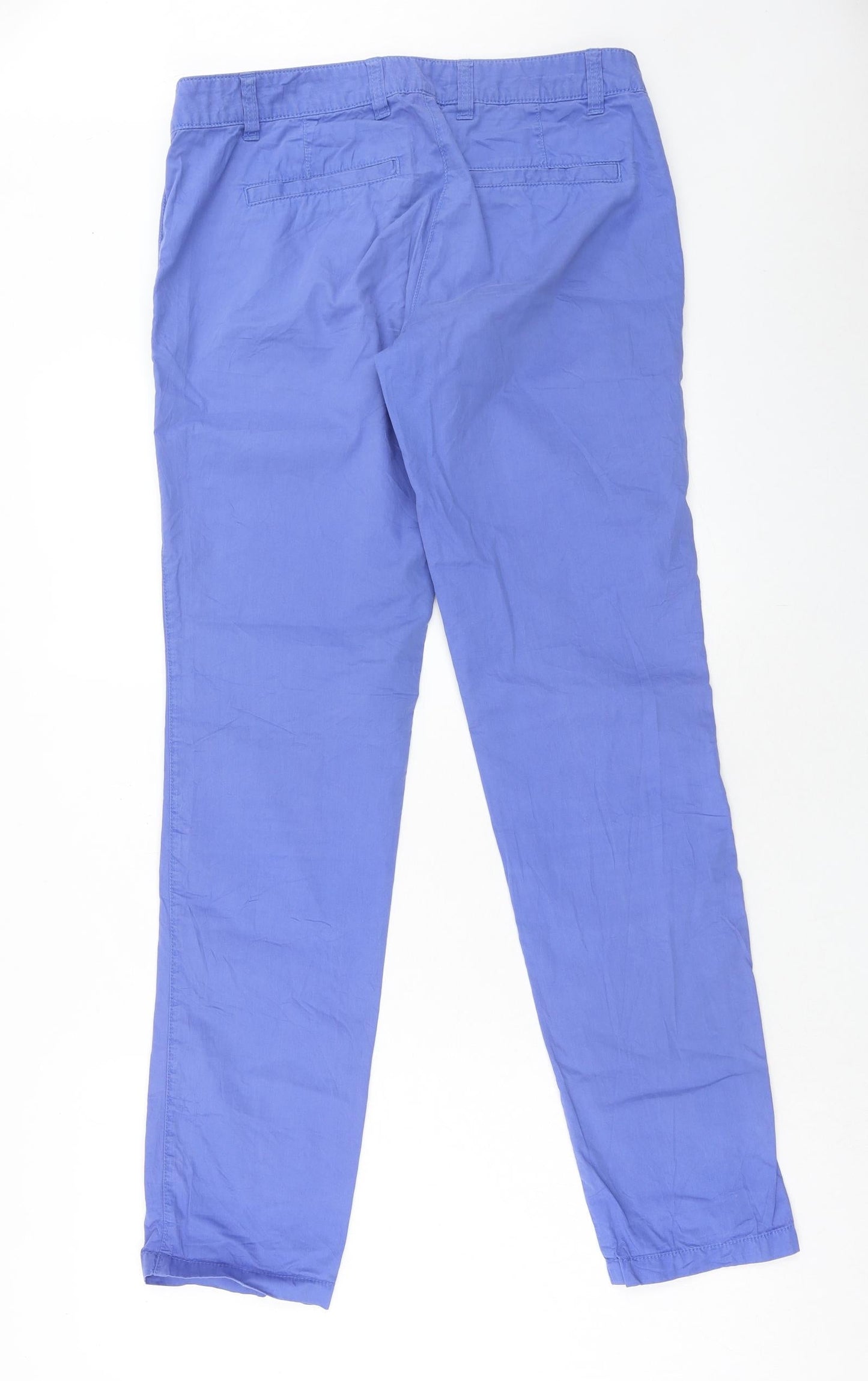 TOM TAILOR Womens Purple Cotton Chino Trousers Size 8 Regular Zip