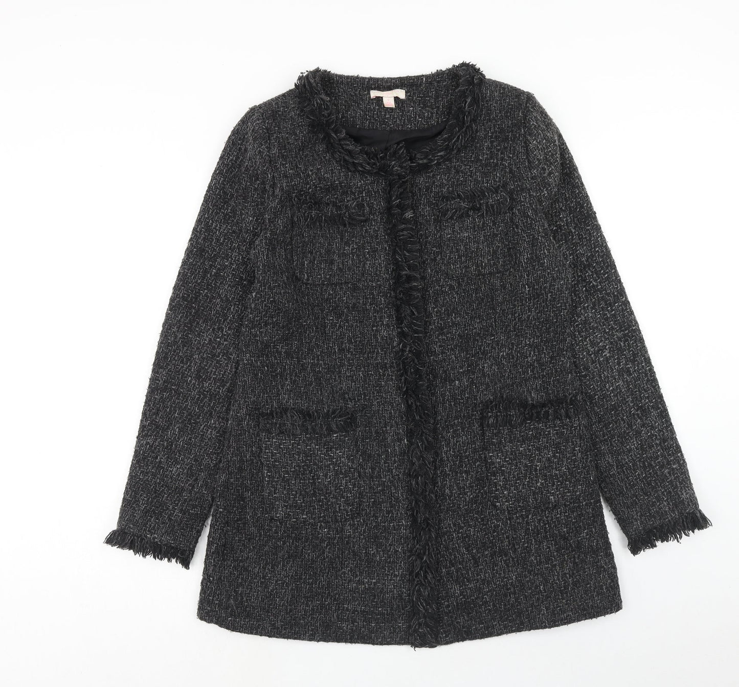 Gharani Strok Womens Grey Jacket Coat Size 12 Button