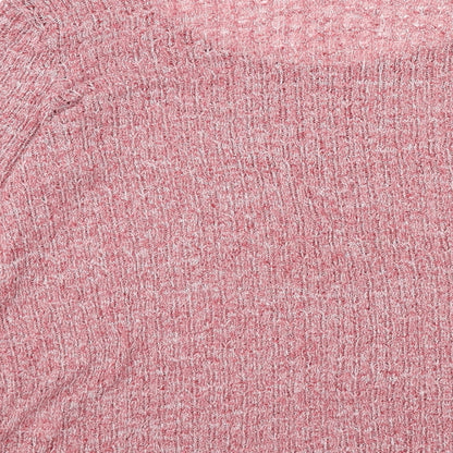 Peacocks Womens Pink Crew Neck Polyester Pullover Jumper Size 14 Pullover
