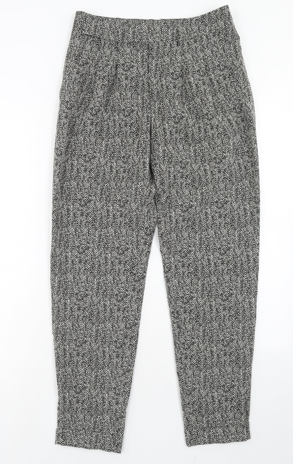 ASOS Womens Brown Viscose Trousers Size 10 Regular Hook & Eye