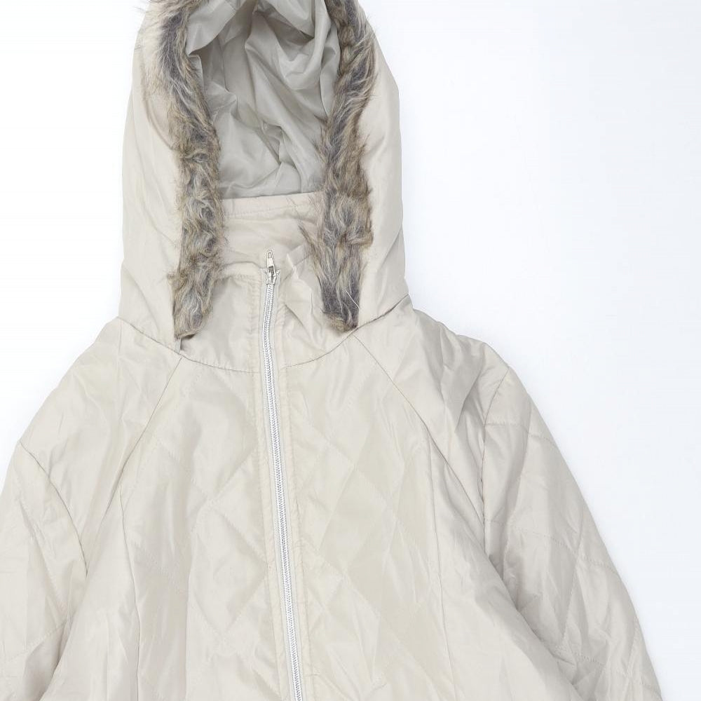 Anne De Lancay Womens Beige Jacket Size M Zip