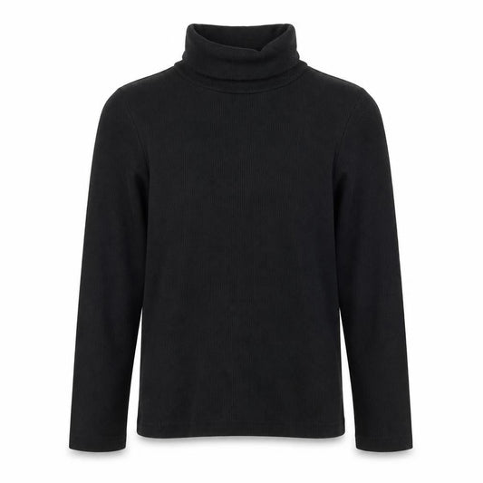 YD Girls Black Viscose Basic T-Shirt Size 9-10 Years Roll Neck Pullover
