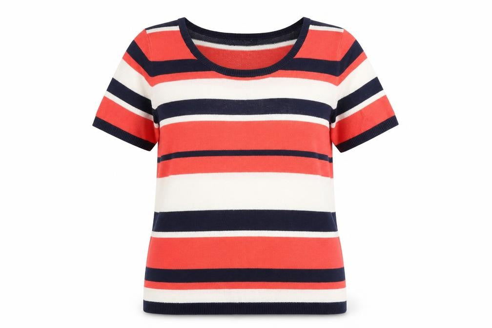 Papaya Womens Multicoloured Scoop Neck Striped Acrylic Pullover Jumper Size 12