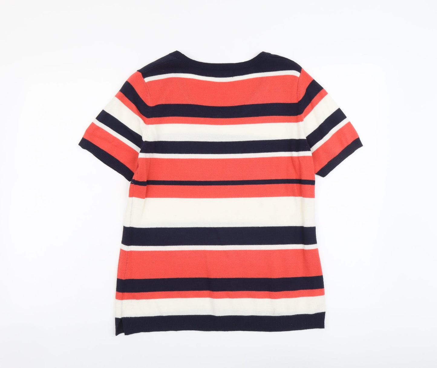 Papaya Womens Multicoloured Scoop Neck Striped Acrylic Pullover Jumper Size 12