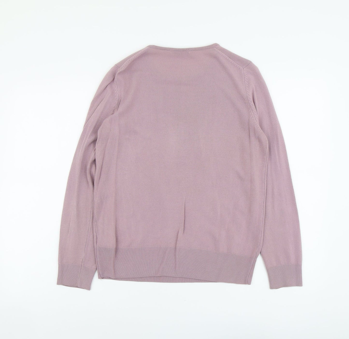 Marks and Spencer Womens Purple Scoop Neck Acrylic Pullover Jumper Size 12
