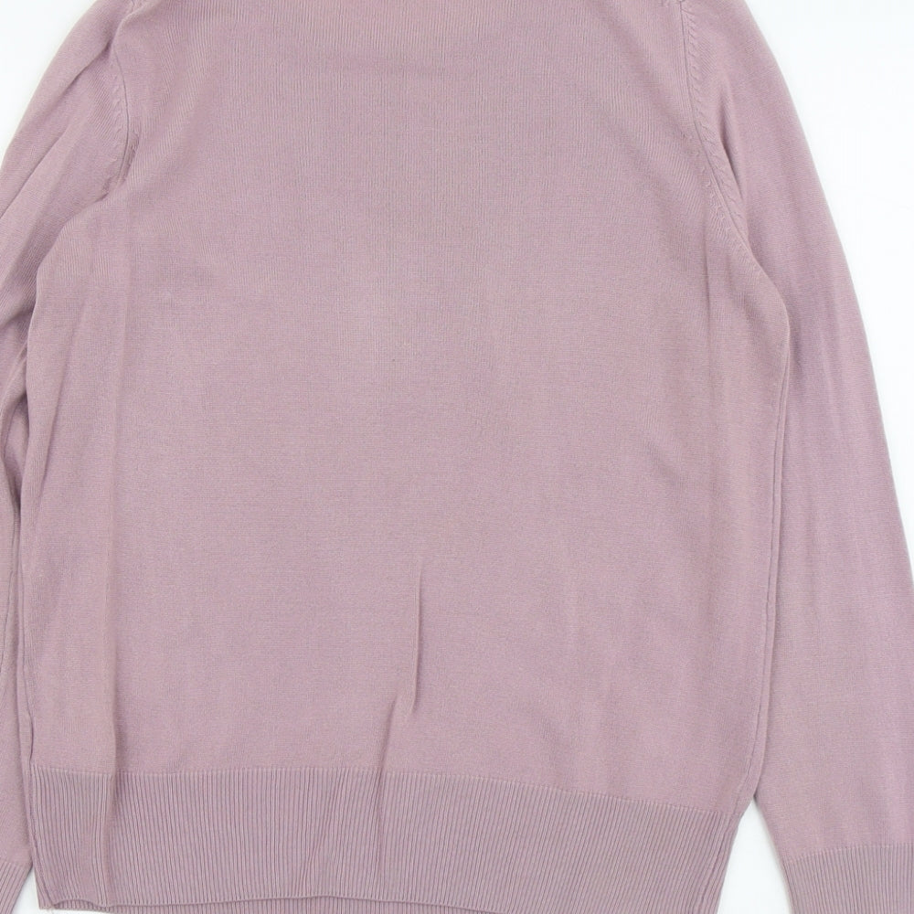 Marks and Spencer Womens Purple Scoop Neck Acrylic Pullover Jumper Size 12