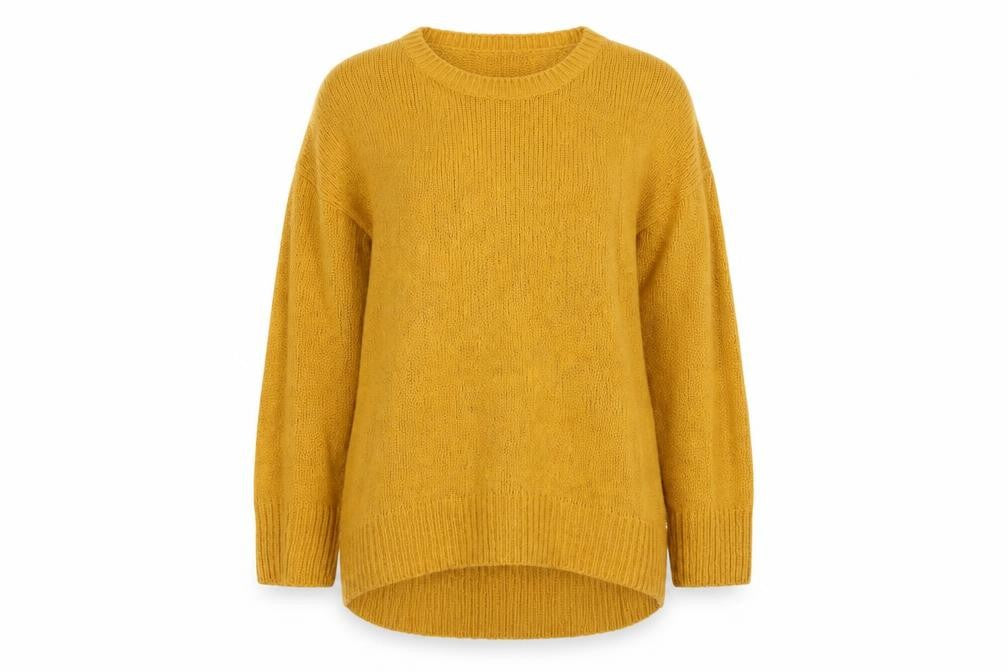 New Look Womens Yellow Round Neck Acrylic Pullover Jumper Size L