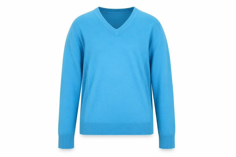 Indigo Girls Blue V-Neck Acrylic Pullover Jumper Size 9-10 Years Pullover