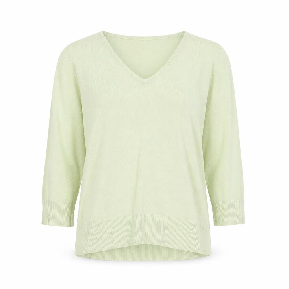 BHS Womens Green V-Neck Acrylic Pullover Jumper Size 14