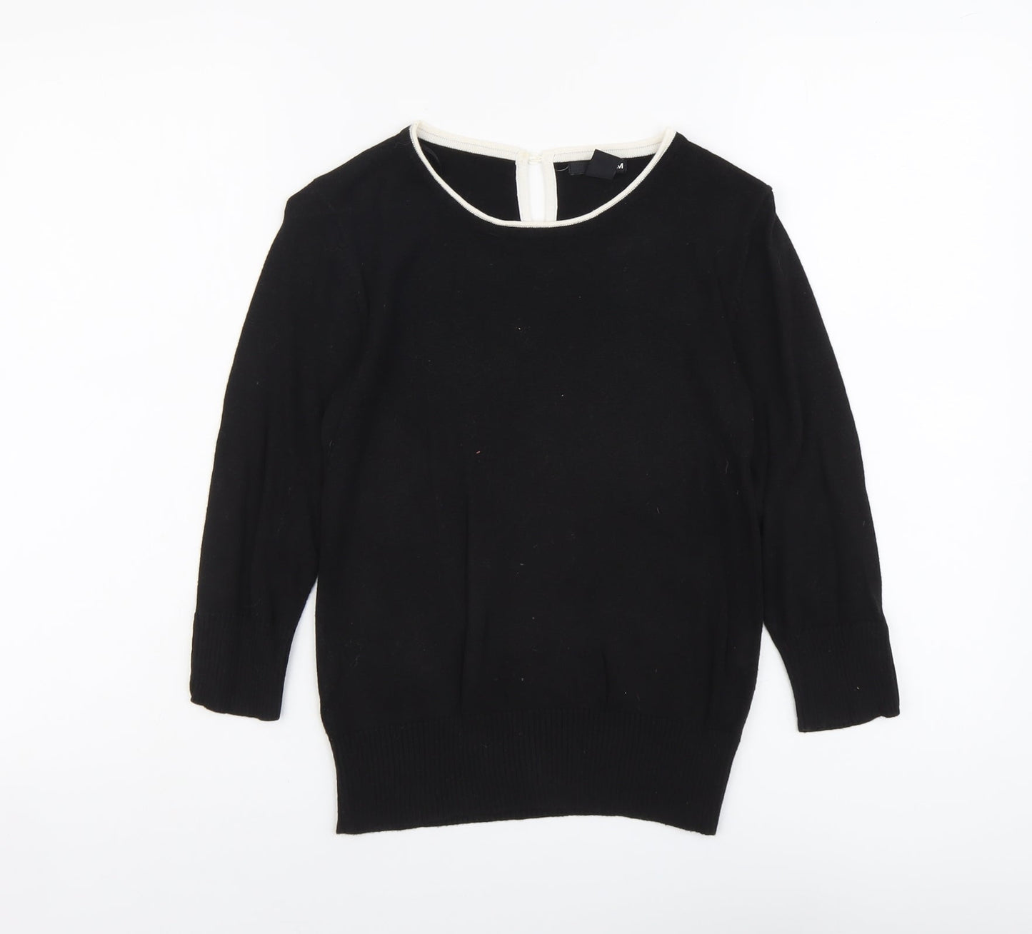 H&M Womens Black Scoop Neck Viscose Pullover Jumper Size S