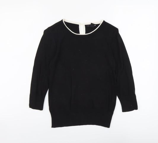 H&M Womens Black Scoop Neck Viscose Pullover Jumper Size S
