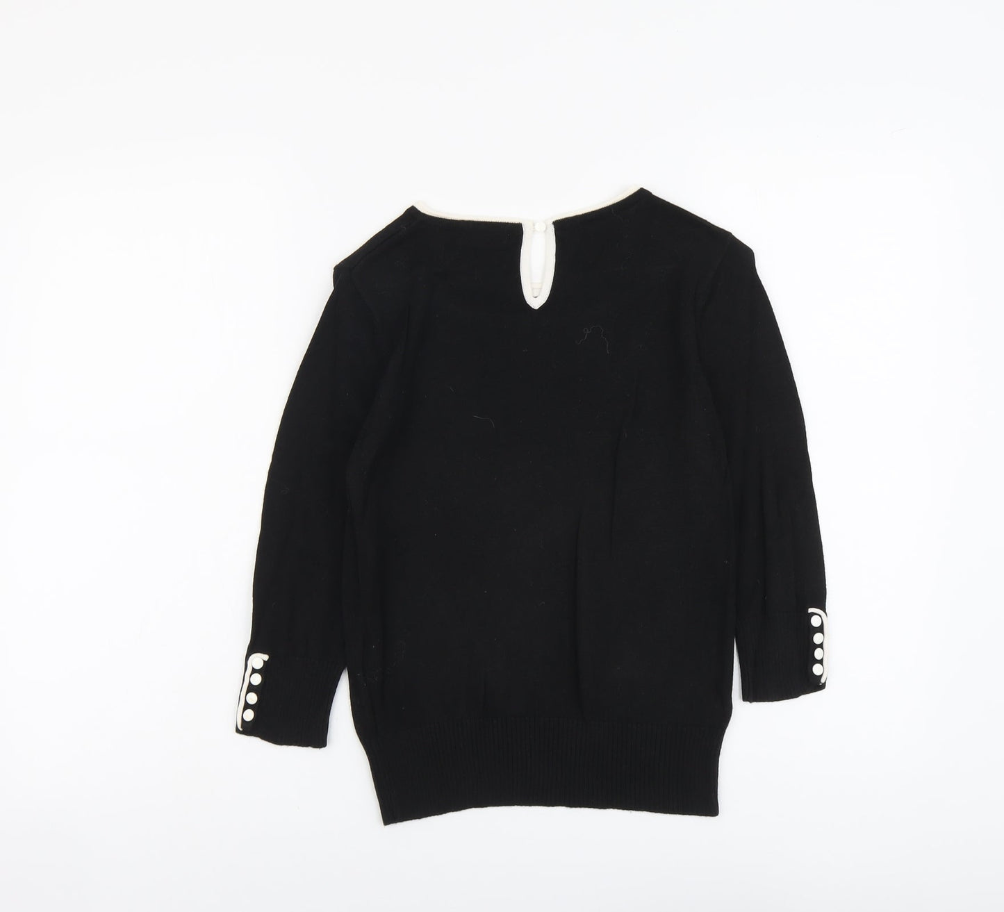 H&M Womens Black Scoop Neck Viscose Pullover Jumper Size S