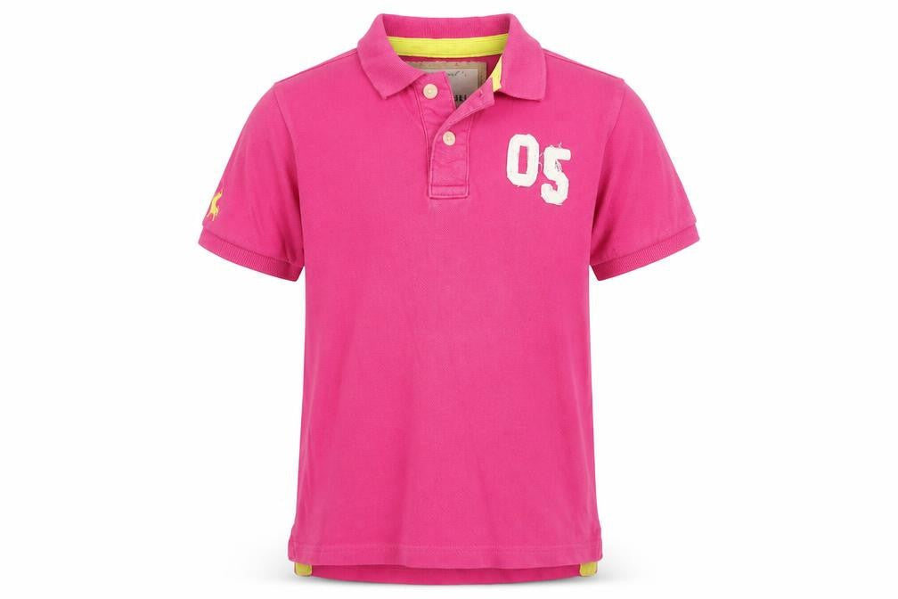 Vintage Rebel Boys Pink Cotton Basic Polo Size 9-10 Years Collared Button