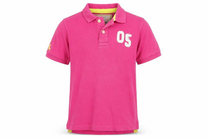 Vintage Rebel Boys Pink Cotton Basic Polo Size 9-10 Years Collared Button