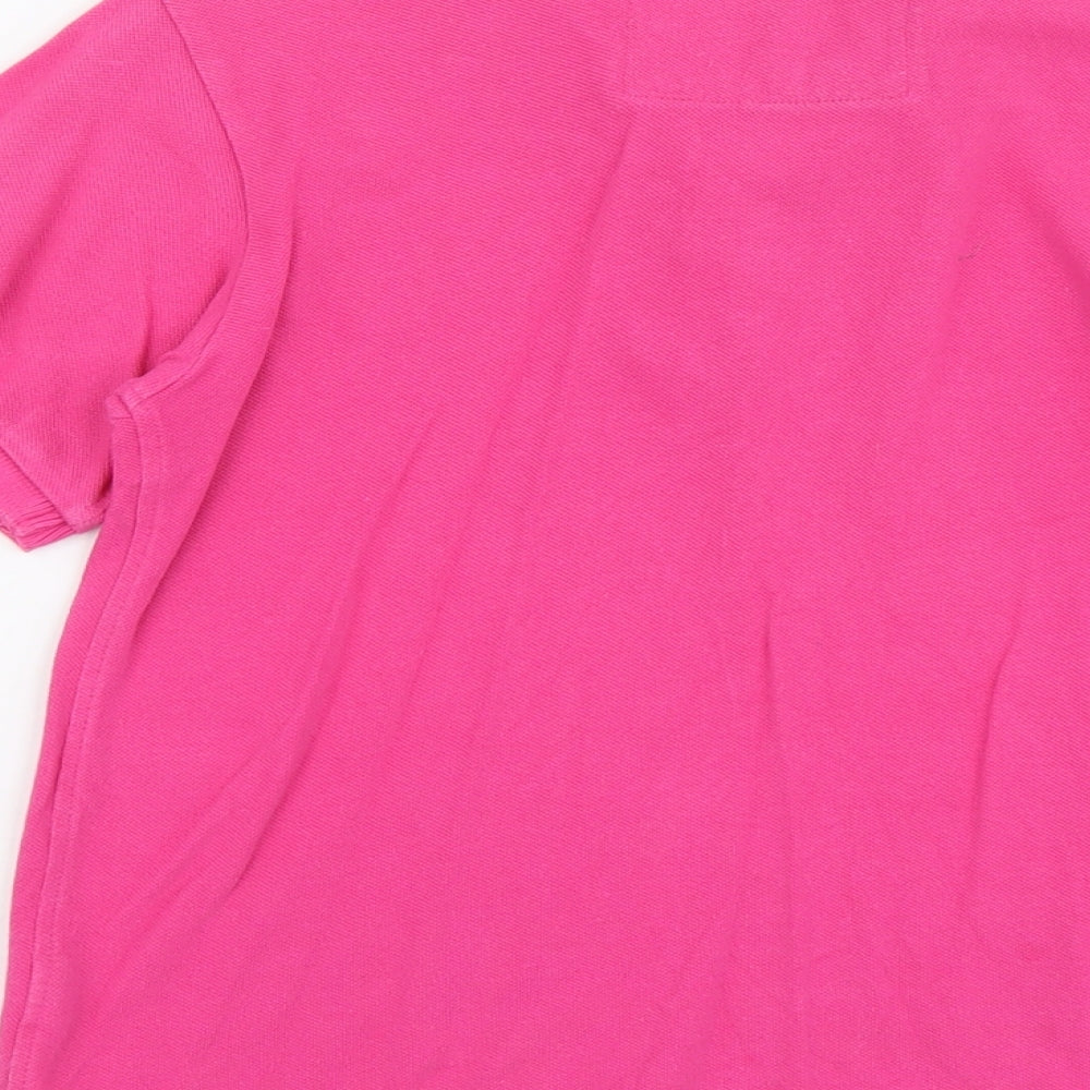 Vintage Rebel Boys Pink Cotton Basic Polo Size 9-10 Years Collared Button