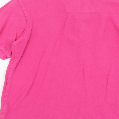 Vintage Rebel Boys Pink Cotton Basic Polo Size 9-10 Years Collared Button