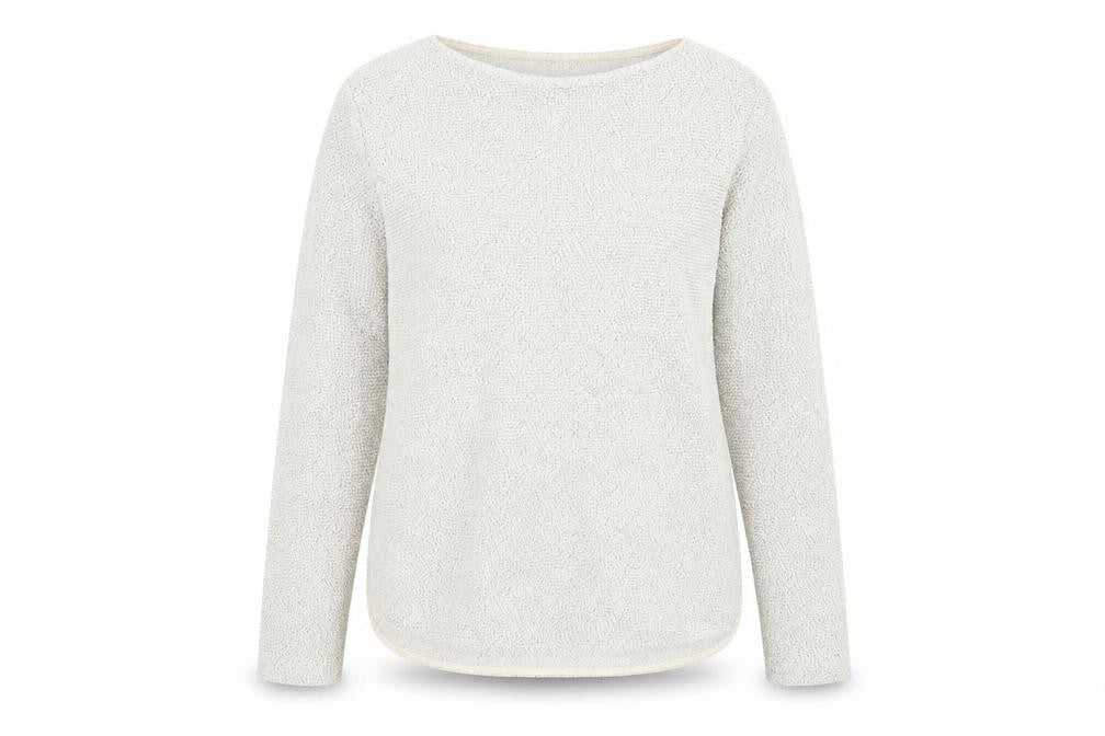 H&M Womens Beige Boat Neck Acrylic Pullover Jumper Size S