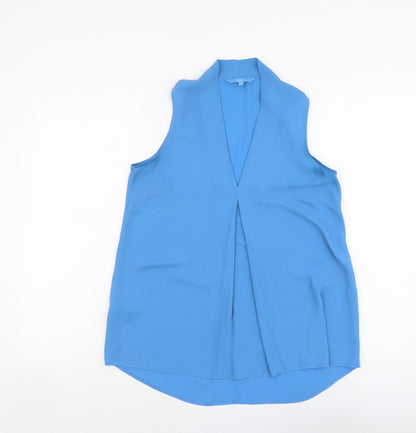Next Womens Blue Polyester Basic Tank Size 8 V-Neck