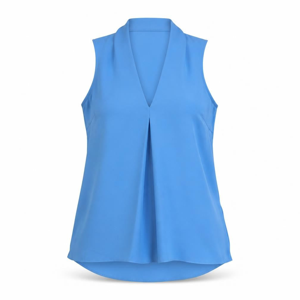 NEXT Womens Blue Polyester Basic Tank Size 8 V-Neck