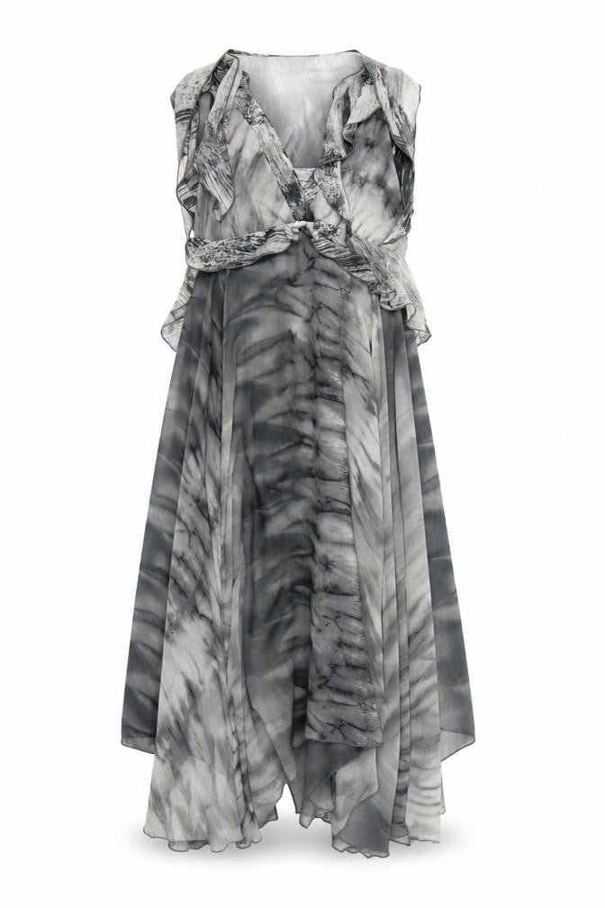 Limited Collection Womens Grey Geometric Polyester Trapeze & Swing Size 8 V-Neck Pullover