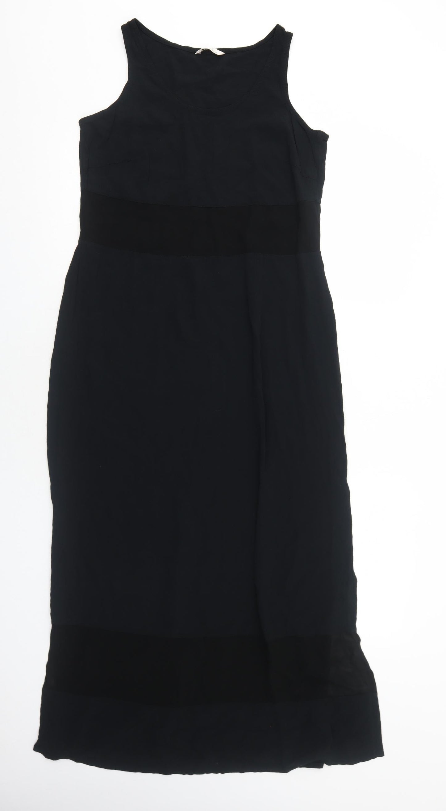 Marks and Spencer Womens Black Polyester Maxi Size 8 Round Neck Pullover