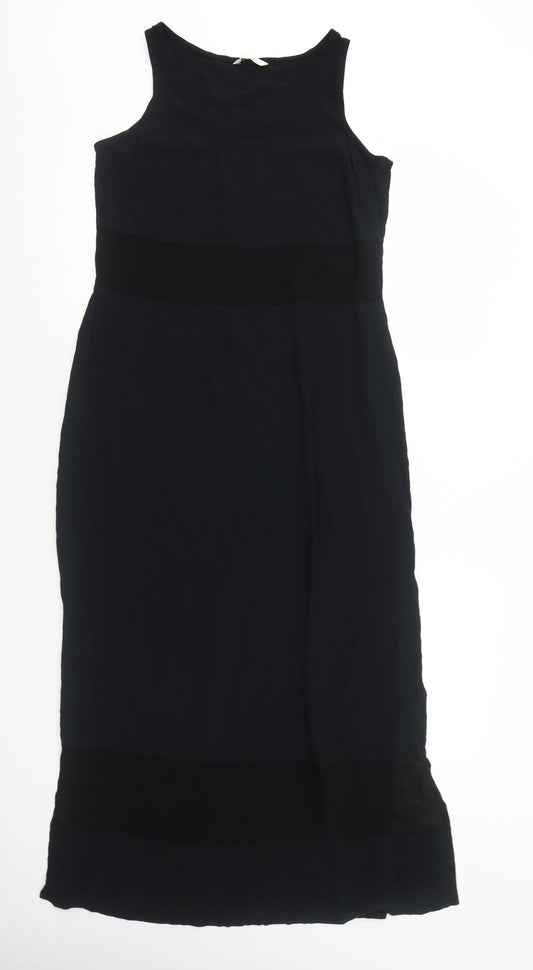 Marks and Spencer Womens Black Polyester Maxi Size 8 Round Neck Pullover