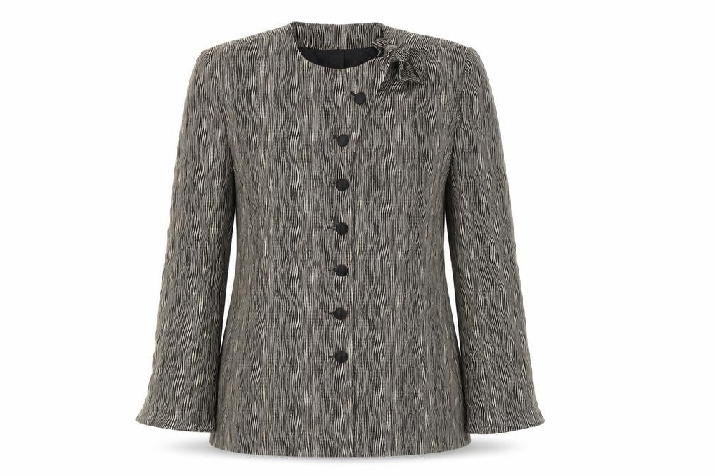 Sting Womens Black Geometric Jacket Blazer Size M Button