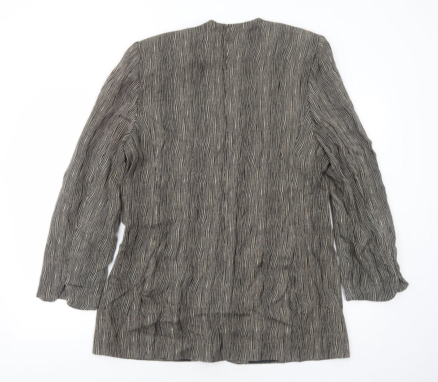 Sting Womens Black Geometric Jacket Blazer Size M Button