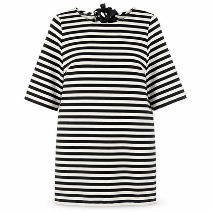Atmosphere Womens Black Striped Polyester A-Line Size 16 Round Neck Tie