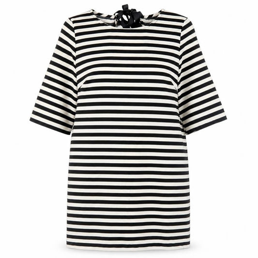 Atmosphere Womens Black Striped Polyester A-Line Size 16 Round Neck Tie