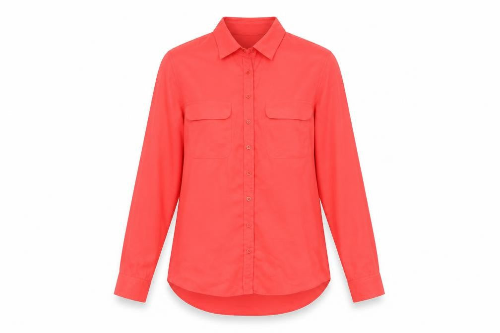 Mary Portas Womens Red Polyester Basic Button-Up Size 8 Collared