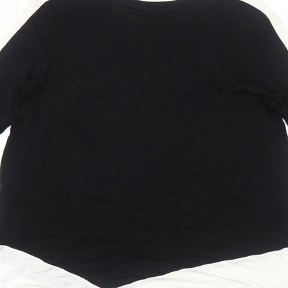 Preworn Womens Black Polyester Basic T-Shirt Size M Round Neck