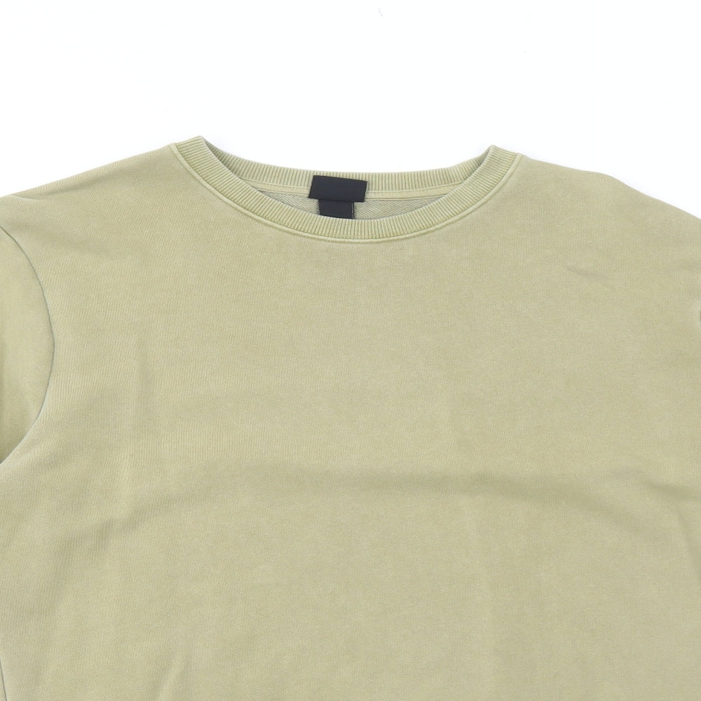 H&M Mens Green Cotton Pullover Sweatshirt Size S