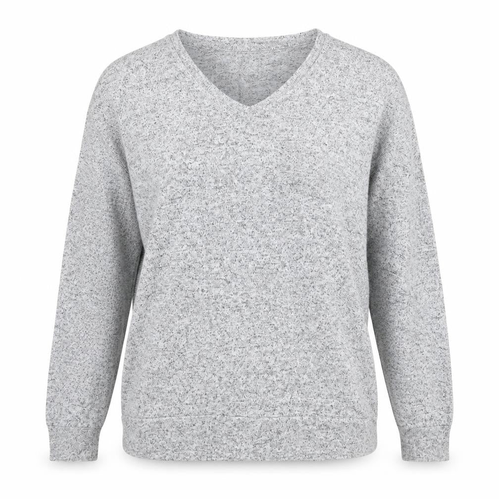 Papaya Womens Grey V-Neck Viscose Pullover Jumper Size 14