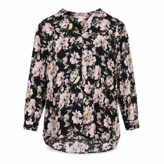 H&M Womens Multicoloured Floral Viscose Basic Button-Up Size 8 V-Neck