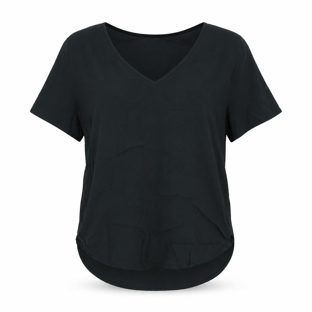 H&M Womens Green Viscose Basic Blouse Size 8 V-Neck