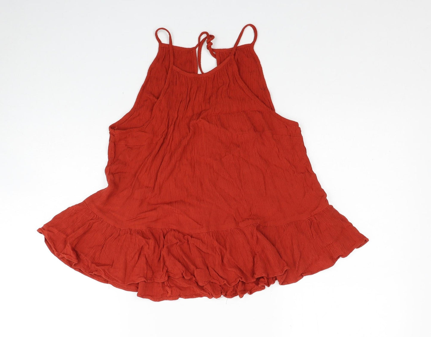 ASOS Womens Red Viscose Basic Tank Size 14 Round Neck