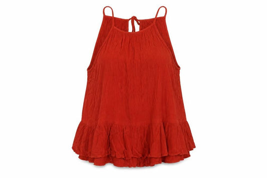 ASOS Womens Red Viscose Basic Tank Size 14 Round Neck