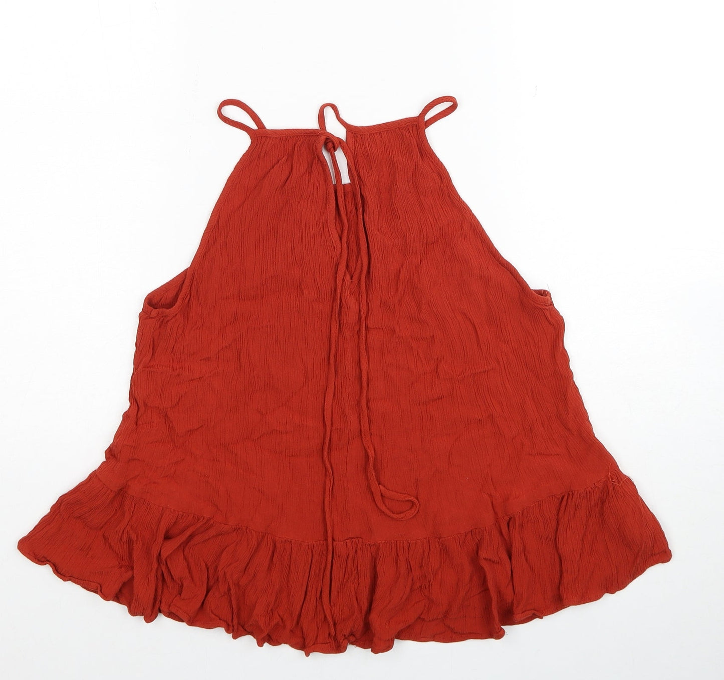 ASOS Womens Red Viscose Basic Tank Size 14 Round Neck