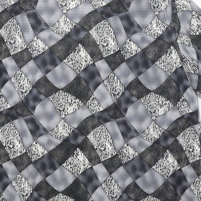 Saloos Womens Grey Geometric Polyester Basic Blouse Size 14 Round Neck